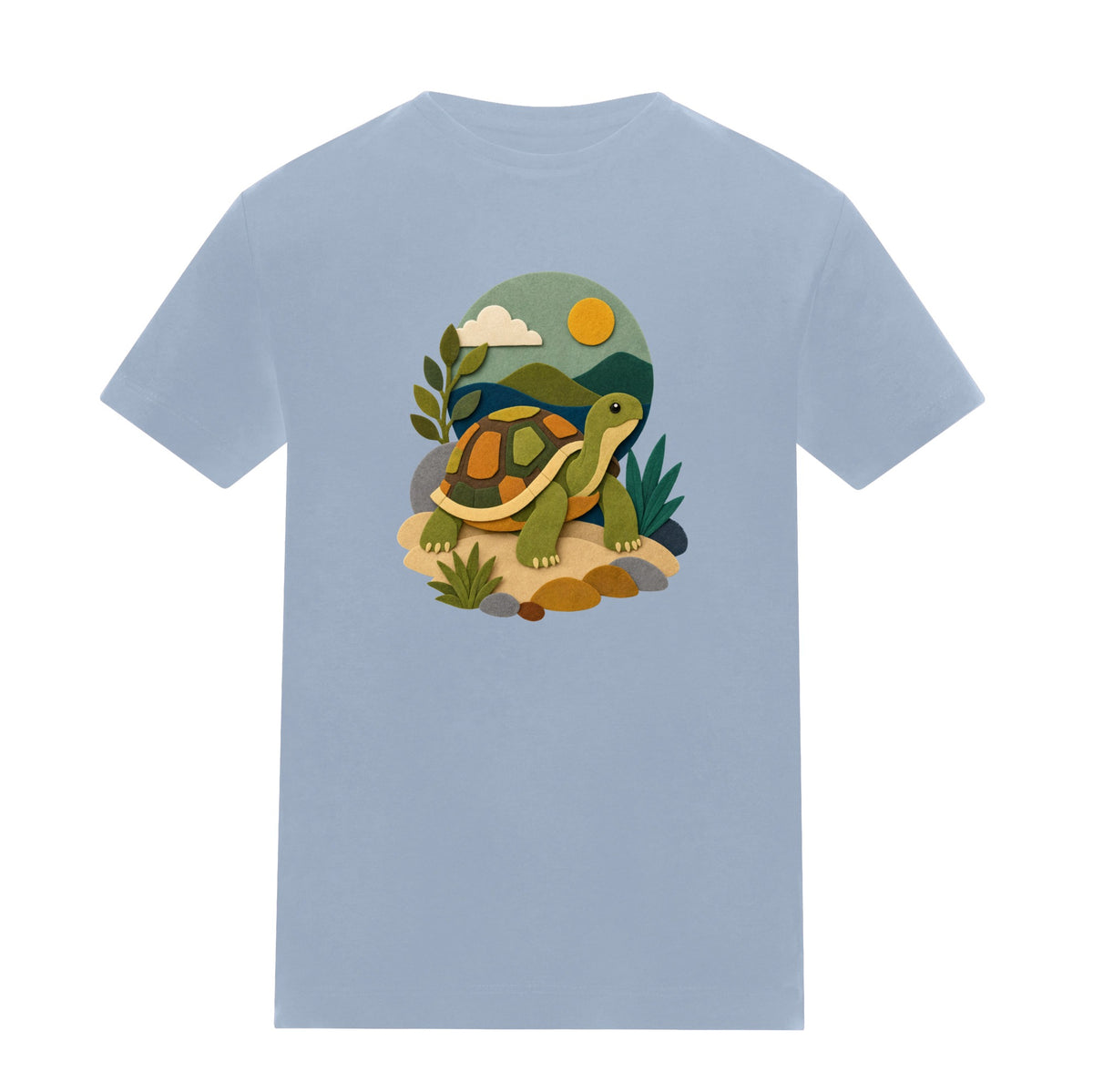 Tortoise on the Trail Kids' T-shirt - Felt & Fauna Sky Blue colour variant image