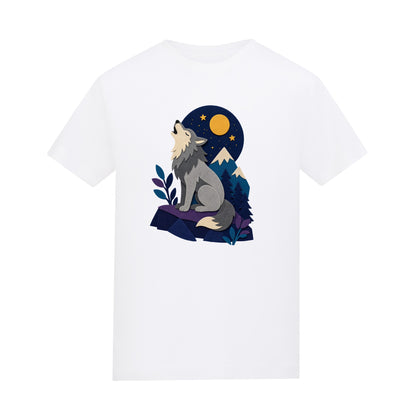 Wolf Beneath the Moon Kids' T-shirt - Felt & Fauna Arctic White colour variant image