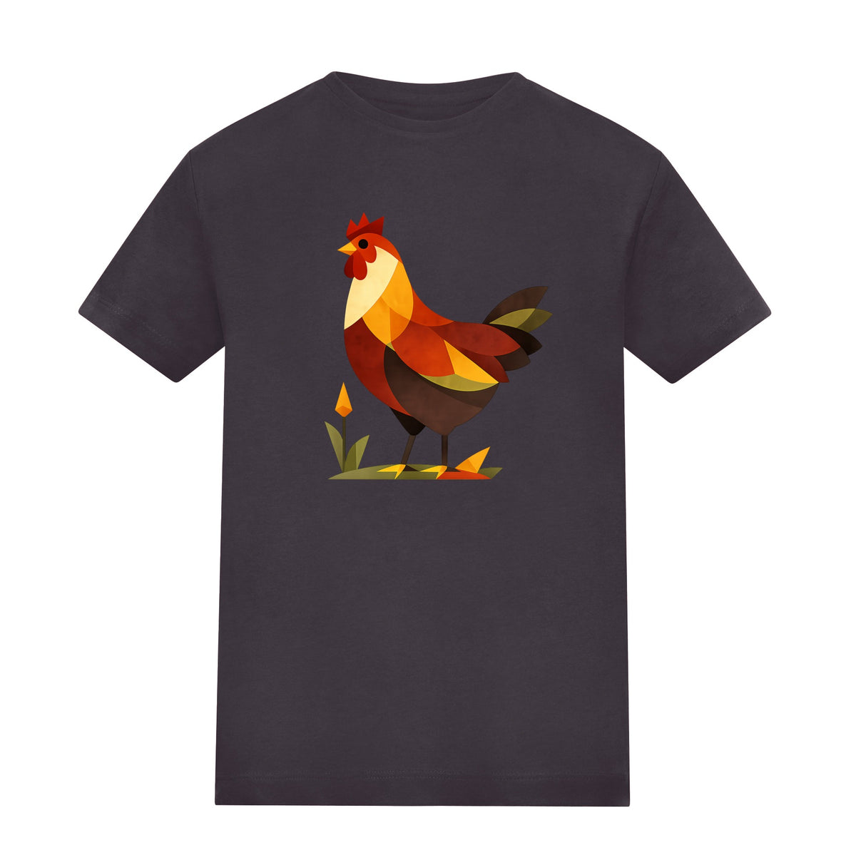 Cockerel at Dawn Kids' T-shirt - Prism Kingdom Solid Charcoal colour variant image