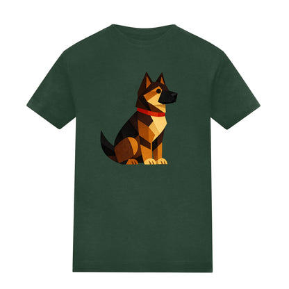 Watchful German Shepherd Kids' T-shirt - Prism Kingdom Bottle Green colour variant image