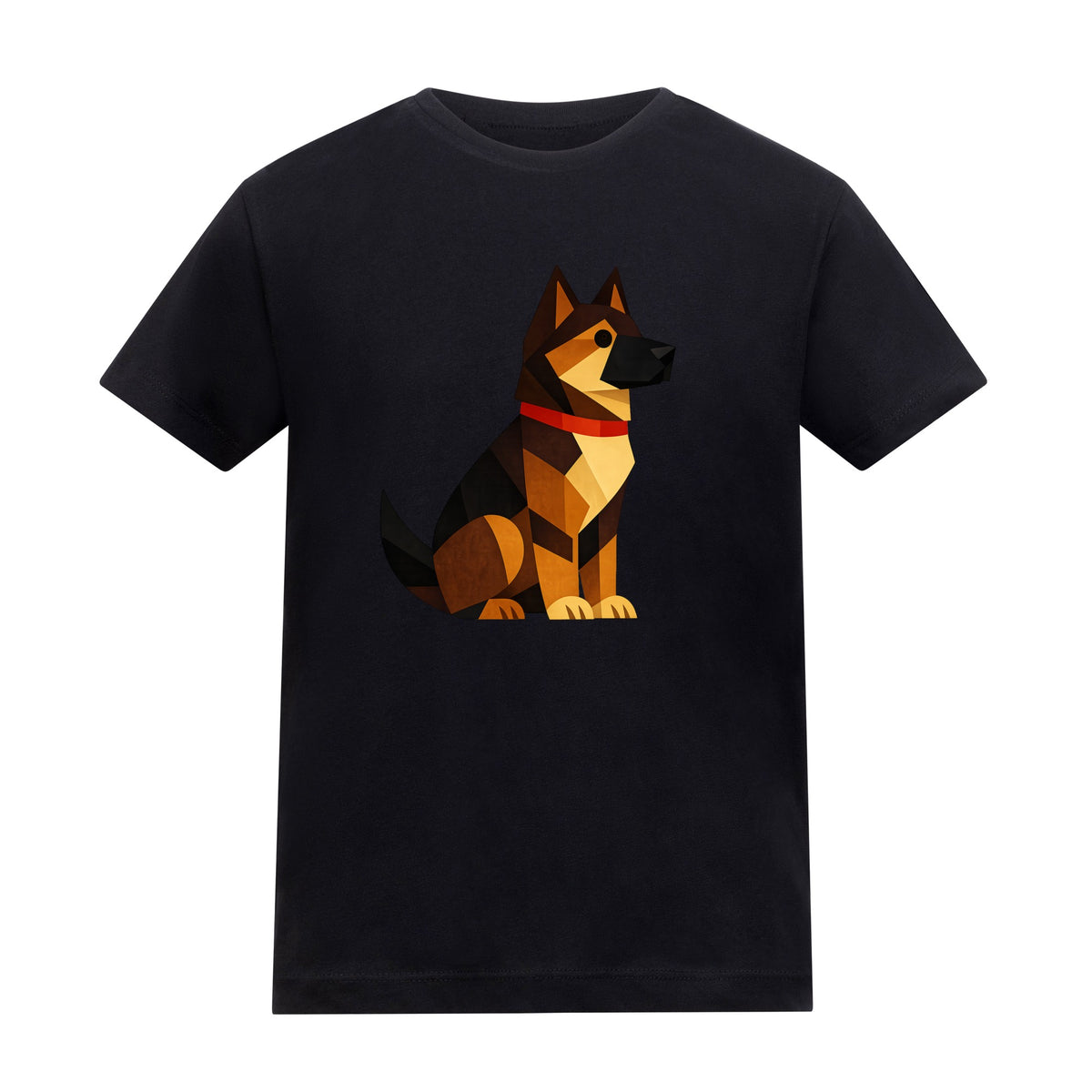 Watchful German Shepherd Kids' T-shirt - Prism Kingdom Deep Black colour variant image