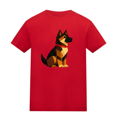 Watchful German Shepherd Kids' T-shirt - Prism Kingdom Fire Red colour variant image
