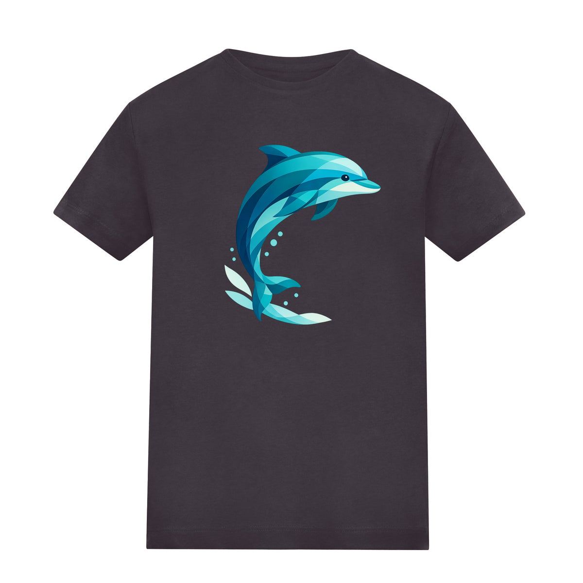 Dolphin in Motion Kids' T-shirt - Prism Kingdom Solid Charcoal colour variant image