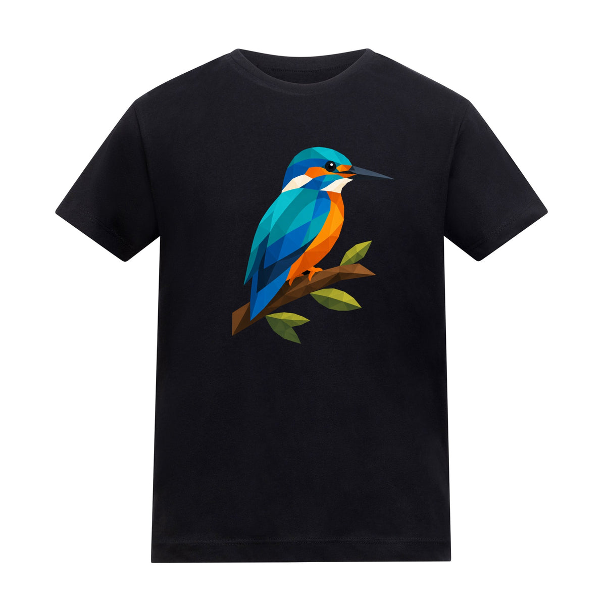 Kingfisher Among Reeds Kids' T-shirt - Prism Kingdom Deep Black colour variant image