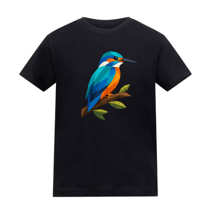 Kingfisher Among Reeds Kids' T-shirt - Prism Kingdom Deep Black colour variant image