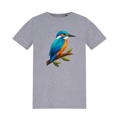 Kingfisher Among Reeds Kids' T-shirt - Prism Kingdom Heather Grey colour variant image