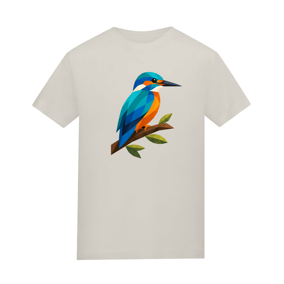Kingfisher Among Reeds Kids' T-shirt - Prism Kingdom Natural Stone colour variant image