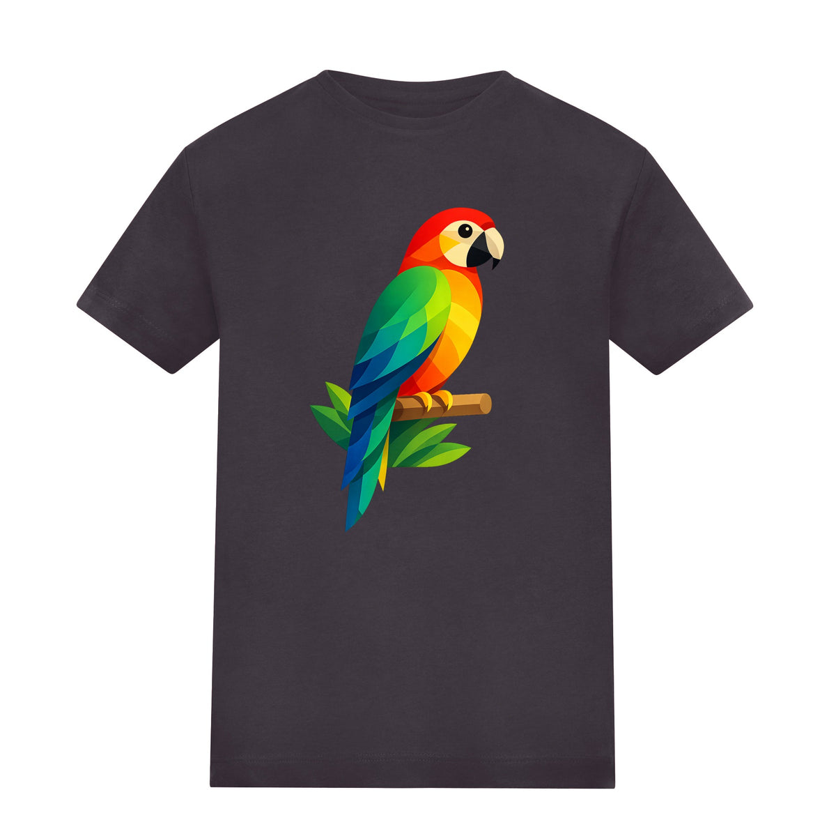 Radiant Macaw Kids' T-shirt - Prism Kingdom Solid Charcoal colour variant image