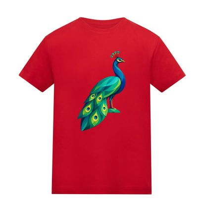 Peacock in Prism Kids' T-shirt - Prism Kingdom Fire Red colour variant image