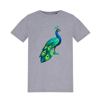 Peacock in Prism Kids' T-shirt - Prism Kingdom Heather Grey colour variant image