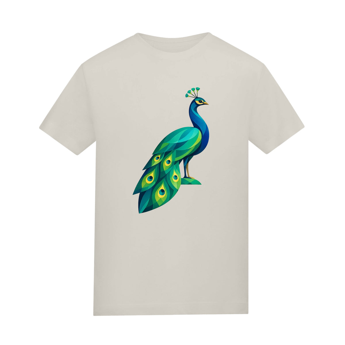 Peacock in Prism Kids' T-shirt - Prism Kingdom Natural Stone colour variant image