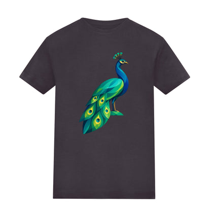 Peacock in Prism Kids' T-shirt - Prism Kingdom Solid Charcoal colour variant image