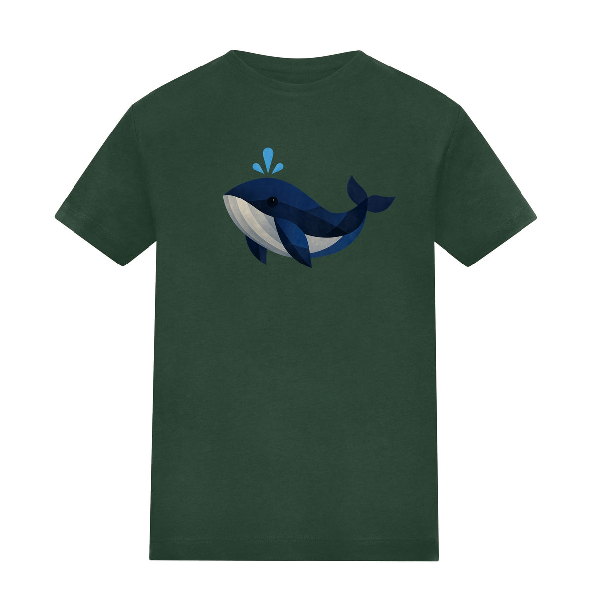 Whale in Blue Kids' T-shirt - Prism Kingdom Bottle Green colour variant image