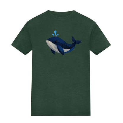 Whale in Blue Kids' T-shirt - Prism Kingdom Bottle Green colour variant image