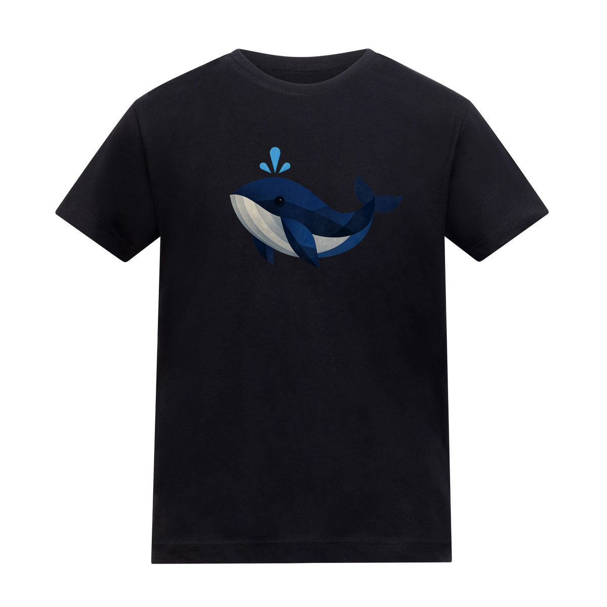 Whale in Blue Kids' T-shirt - Prism Kingdom Deep Black colour variant image