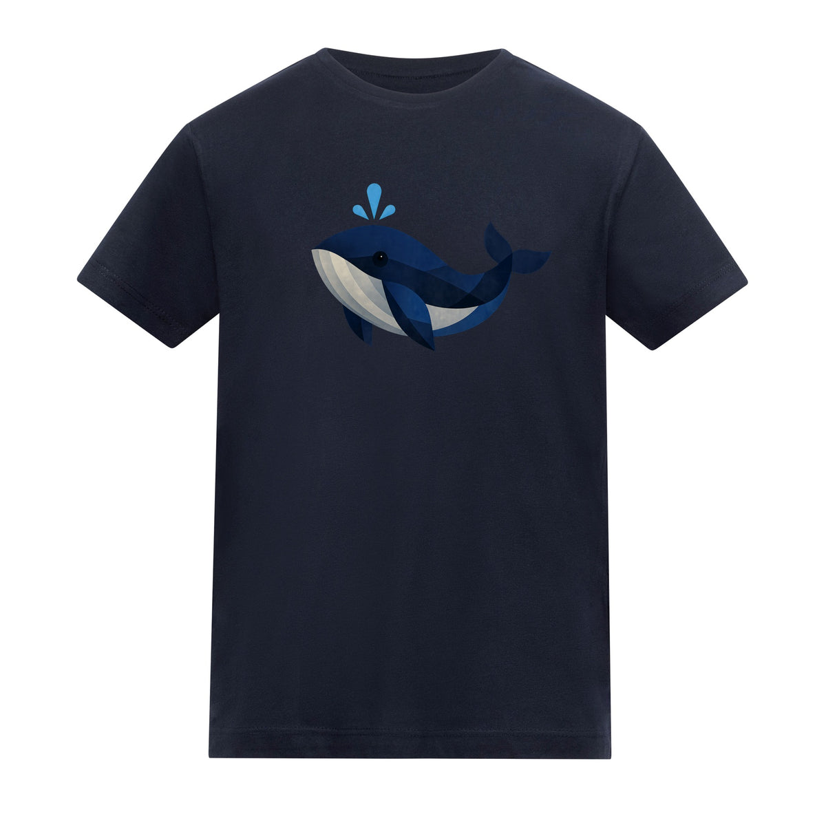 Whale in Blue Kids' T-shirt - Prism Kingdom French Navy colour variant image