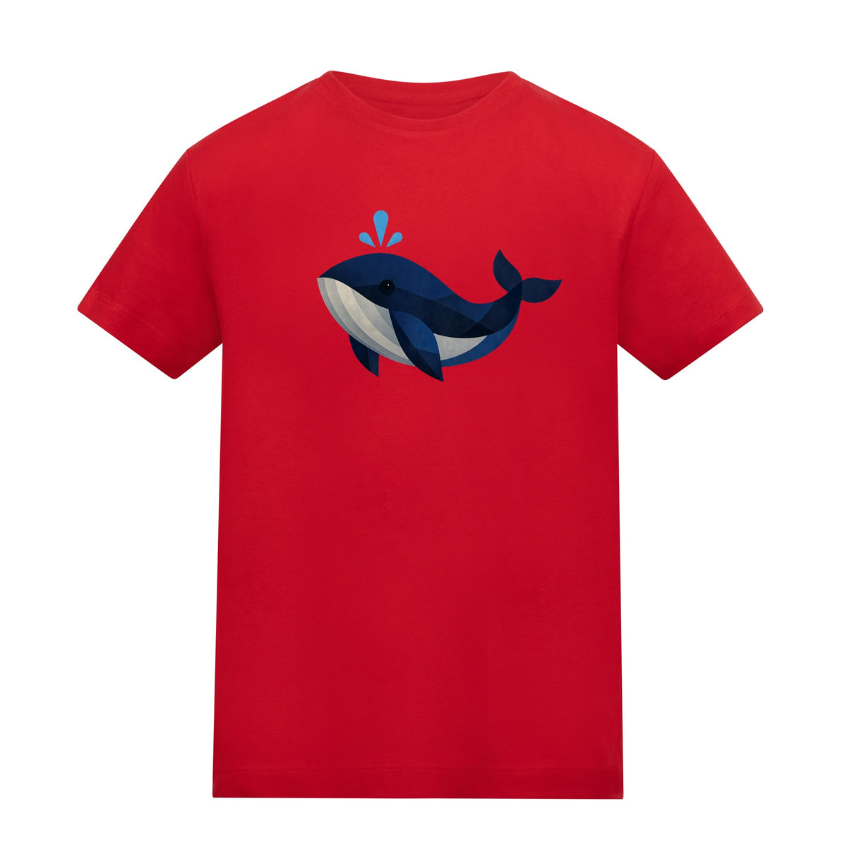 Whale in Blue Kids' T-shirt - Prism Kingdom Fire Red colour variant image