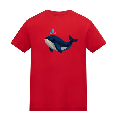 Whale in Blue Kids' T-shirt - Prism Kingdom Fire Red colour variant image