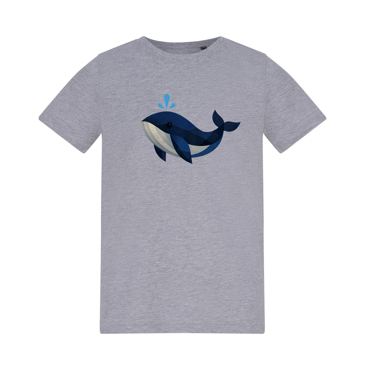 Whale in Blue Kids' T-shirt - Prism Kingdom Heather Grey colour variant image