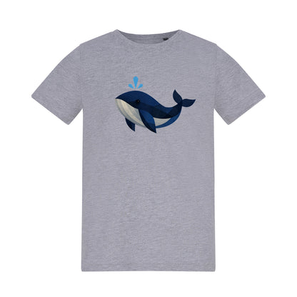 Whale in Blue Kids' T-shirt - Prism Kingdom Heather Grey colour variant image