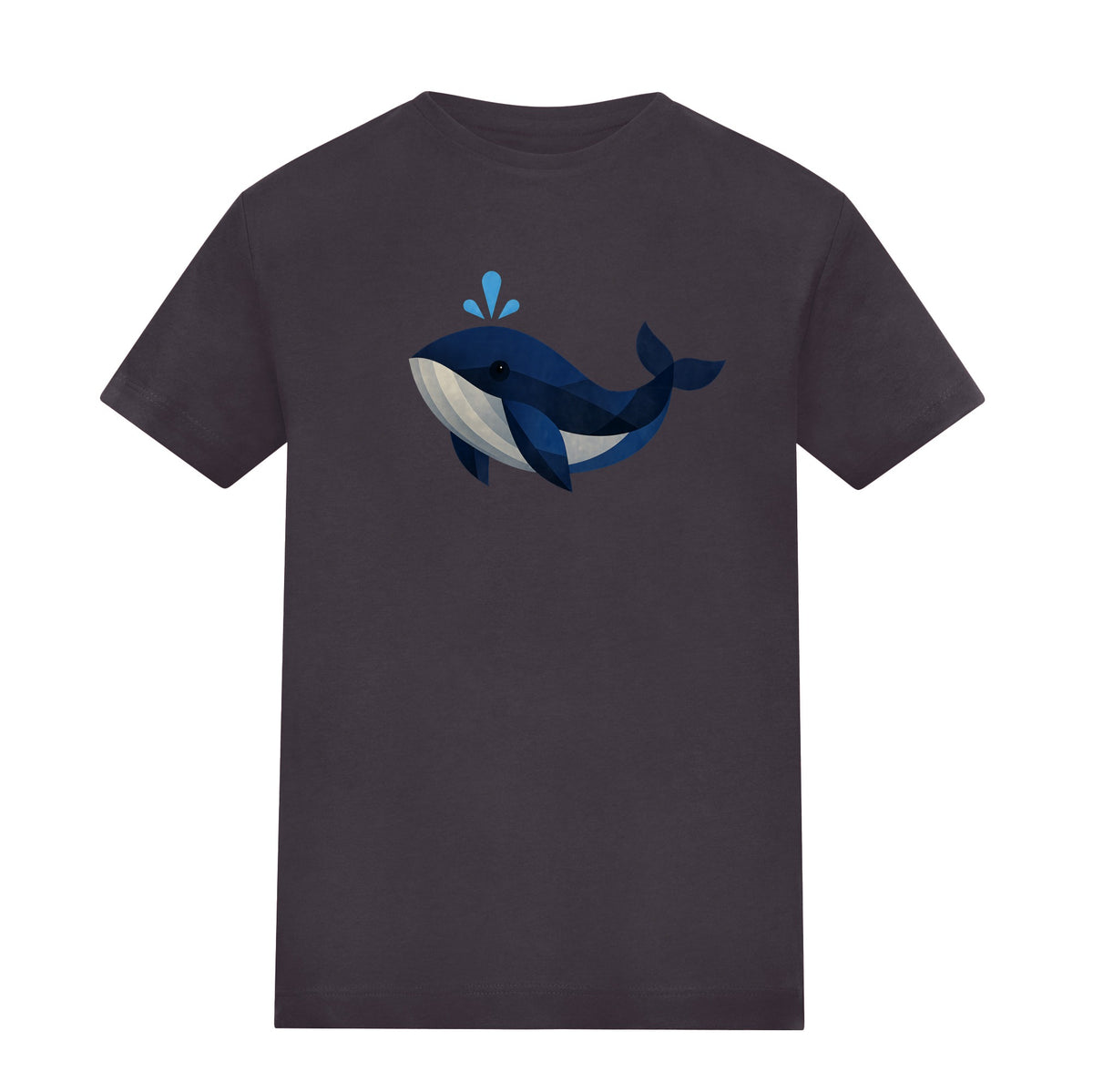 Whale in Blue Kids' T-shirt - Prism Kingdom Solid Charcoal colour variant image