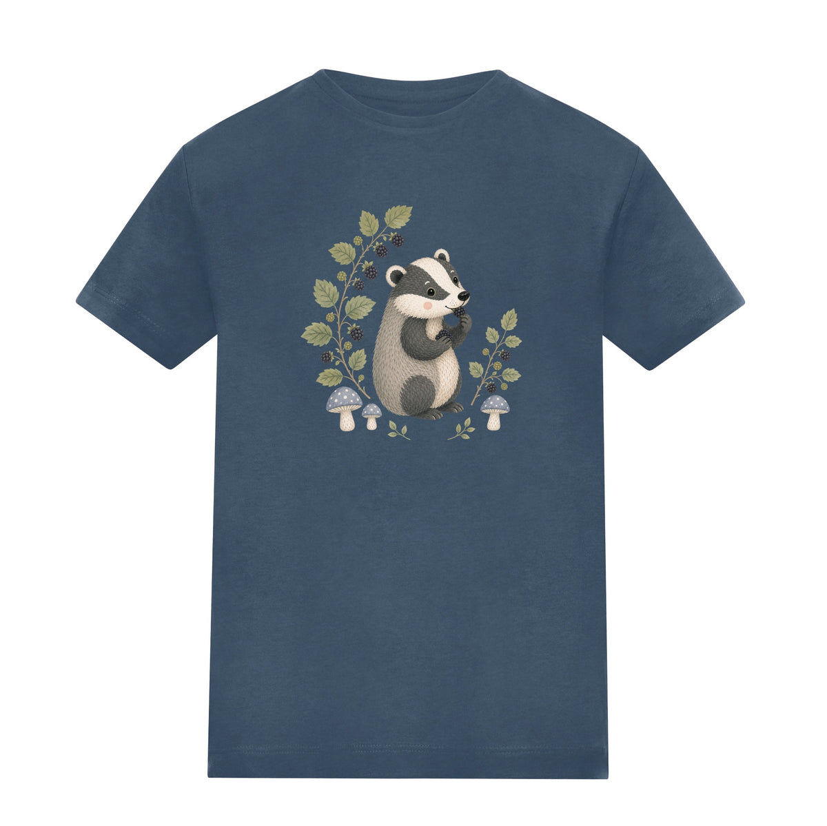 Badger's Blackberry Kids' T-shirt - Once Upon a Woodland Airforce Blue colour variant image