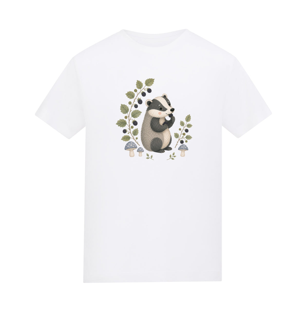 Badger's Blackberry Kids' T-shirt - Once Upon a Woodland Arctic White colour variant image