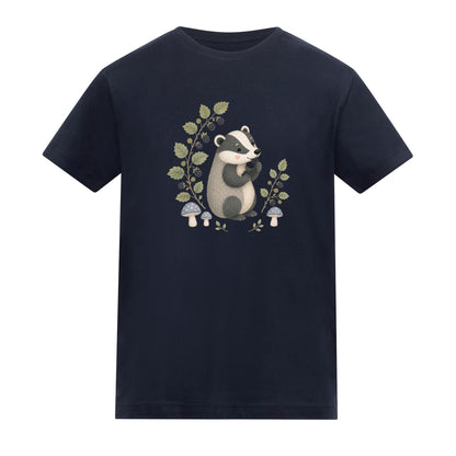 Badger's Blackberry Kids' T-shirt - Once Upon a Woodland French Navy colour variant image