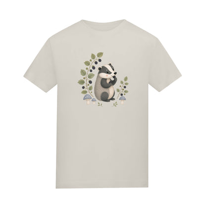 Badger's Blackberry Kids' T-shirt - Once Upon a Woodland Natural Stone colour variant image