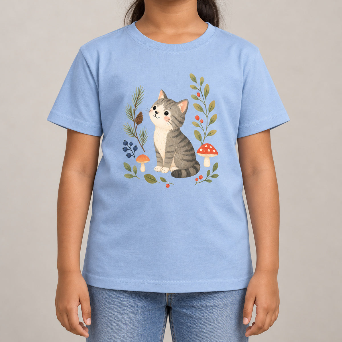 Kitten in the Pines Kids' T-shirt - Once Upon a Woodland lead image