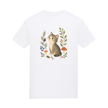 Kitten in the Pines Kids' T-shirt - Once Upon a Woodland Arctic White colour variant image