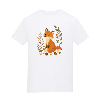 Fox Among the Toadstools Kids' T-shirt - Once Upon a Woodland Arctic White colour variant image