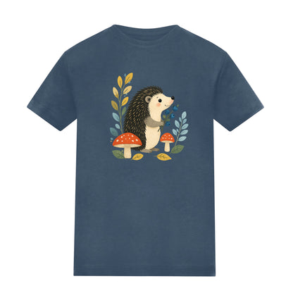 Hedgehog's Berry Harvest Kids' T-shirt - Once Upon a Woodland Airforce Blue colour variant image