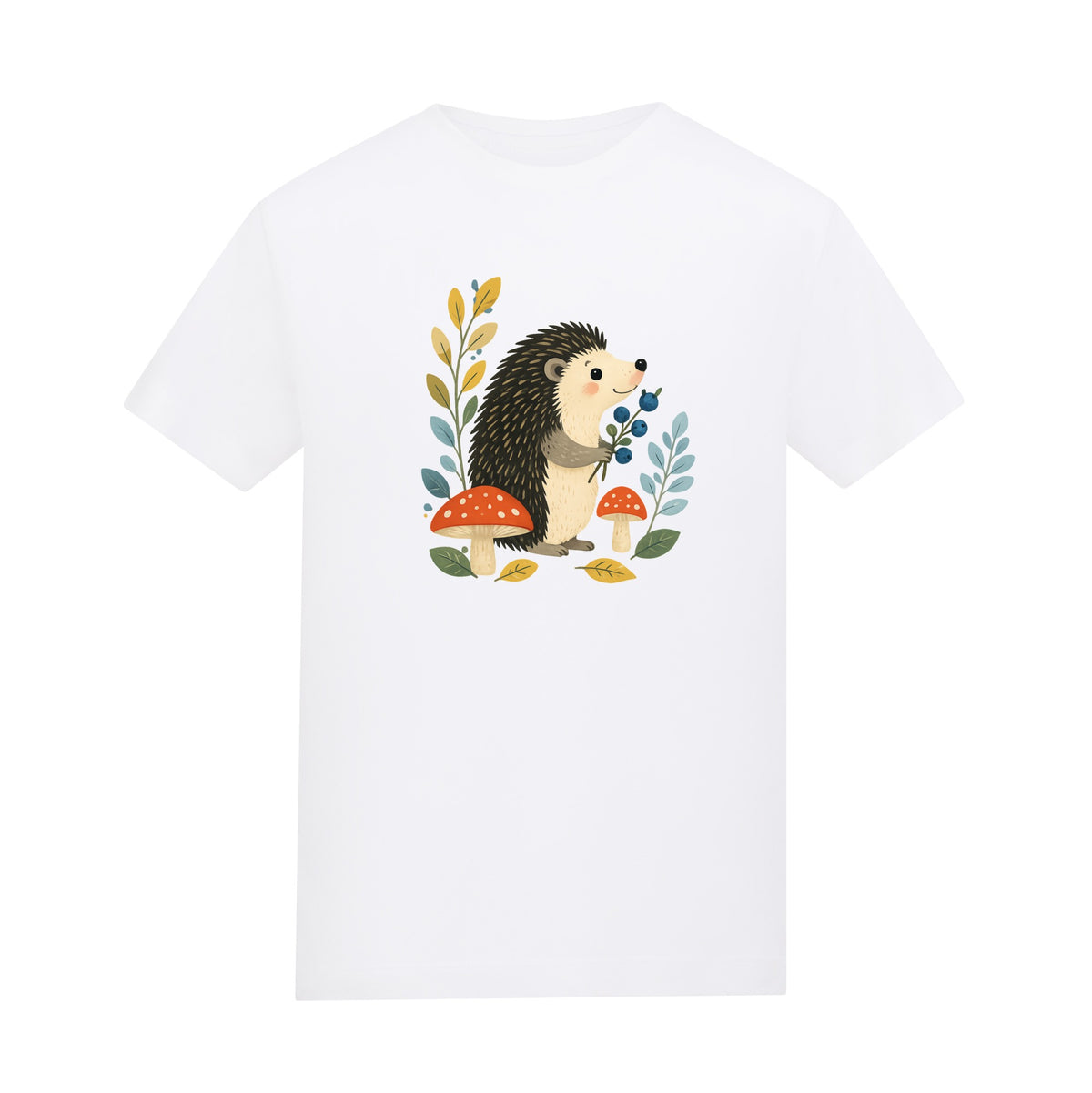 Hedgehog's Berry Harvest Kids' T-shirt - Once Upon a Woodland Arctic White colour variant image