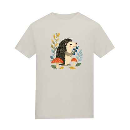 Hedgehog's Berry Harvest Kids' T-shirt - Once Upon a Woodland Natural Stone colour variant image