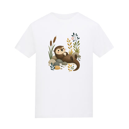 Otter by the Reeds Kids' T-shirt - Once Upon a Woodland Arctic White colour variant image
