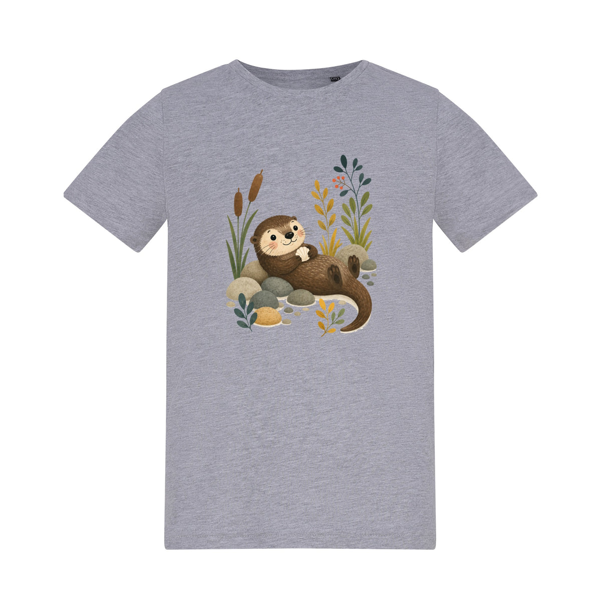 Otter by the Reeds Kids' T-shirt - Once Upon a Woodland Heather Grey colour variant image