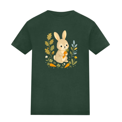 Rabbit's Carrot Patch Kids' T-shirt - Once Upon a Woodland Bottle Green colour variant image