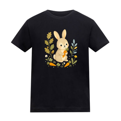 Rabbit's Carrot Patch Kids' T-shirt - Once Upon a Woodland Deep Black colour variant image
