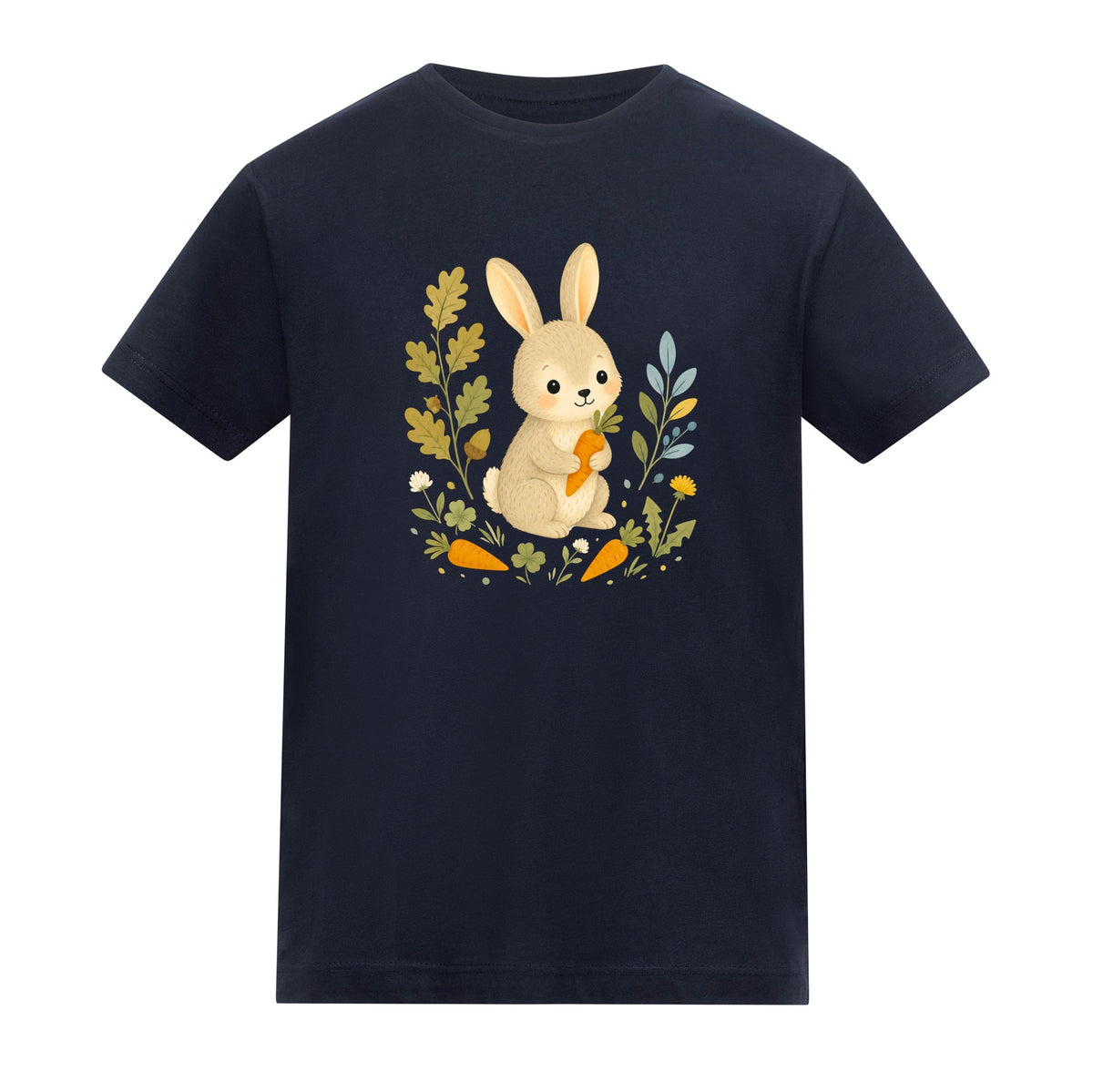 Rabbit's Carrot Patch Kids' T-shirt - Once Upon a Woodland French Navy colour variant image