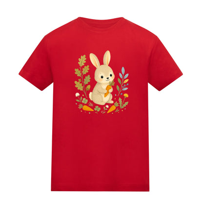 Rabbit's Carrot Patch Kids' T-shirt - Once Upon a Woodland Fire Red colour variant image