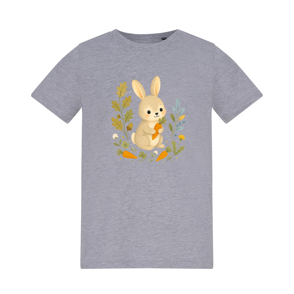 Rabbit's Carrot Patch Kids' T-shirt - Once Upon a Woodland Heather Grey colour variant image