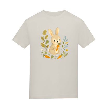 Rabbit's Carrot Patch Kids' T-shirt - Once Upon a Woodland Natural Stone colour variant image