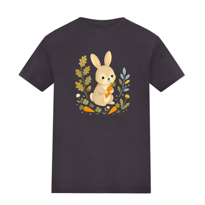 Rabbit's Carrot Patch Kids' T-shirt - Once Upon a Woodland Solid Charcoal colour variant image