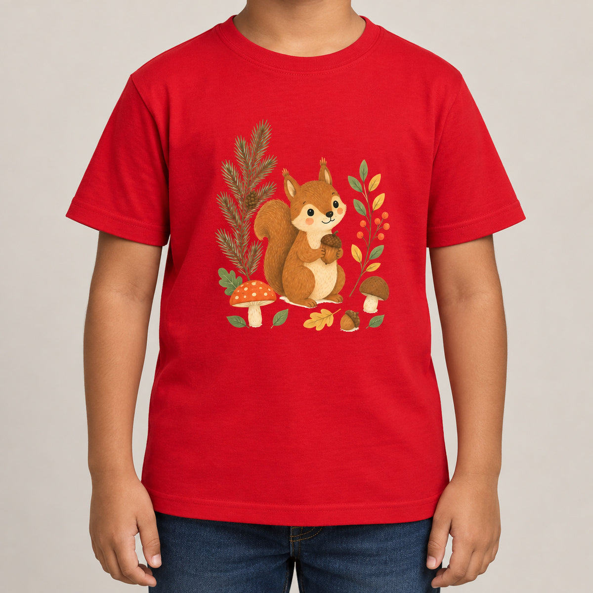 Squirrel's Autumn Store Kids' T-shirt - Once Upon a Woodland lead image