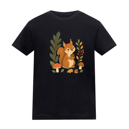 Squirrel's Autumn Store Kids' T-shirt - Once Upon a Woodland Deep Black colour variant image