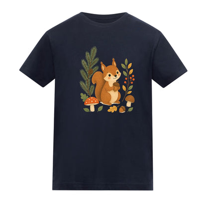 Squirrel's Autumn Store Kids' T-shirt - Once Upon a Woodland French Navy colour variant image