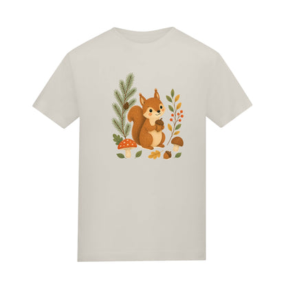 Squirrel's Autumn Store Kids' T-shirt - Once Upon a Woodland Natural Stone colour variant image