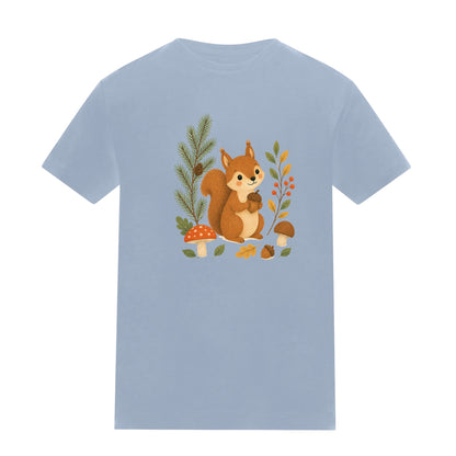Squirrel's Autumn Store Kids' T-shirt - Once Upon a Woodland Sky Blue colour variant image