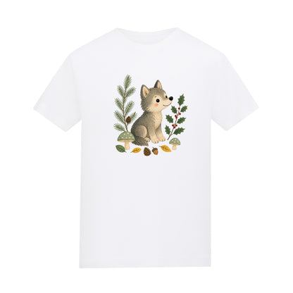 Wolf in the Winter Wood Kids' T-shirt - Once Upon a Woodland Arctic White colour variant image